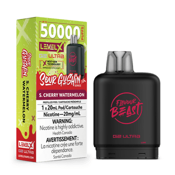 Level X Flavour Beast Sour Gushin' G2 Ultra 50K Pod - S. Cherry Watermelon