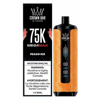 Al Fakher Crown Bar Mega Max 75K Al Fakher Crown Bar Mega Max 75K - Peach Ice