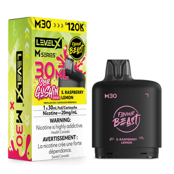Level X Flavour Beast Sour Gushin' Series M30 120K Pod - S. Raspberry Lemon