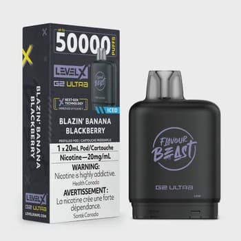 Level X Flavour Beast G2 Ultra 50K Pods Level X Flavour Beast G2 Ultra 50K - Blazin’ Banana Blackberry Iced