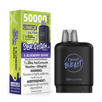 Level X Flavour Beast Sour Gushin' G2 Ultra 50K Pod - S. Blueberry Grape