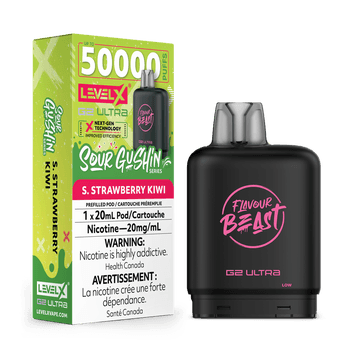 Level X Flavour Beast Sour Gushin' G2 Ultra 50K Pod - S. Strawberry Kiwi