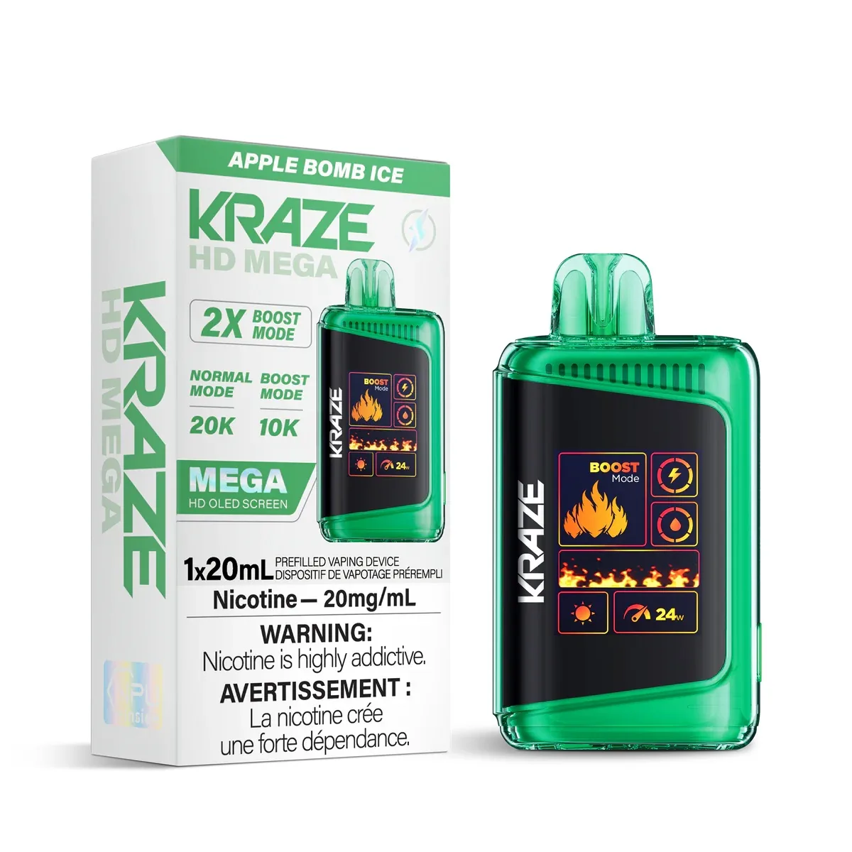 Kraze HD Mega 20K Kraze HD Mega - Apple Bomb Ice