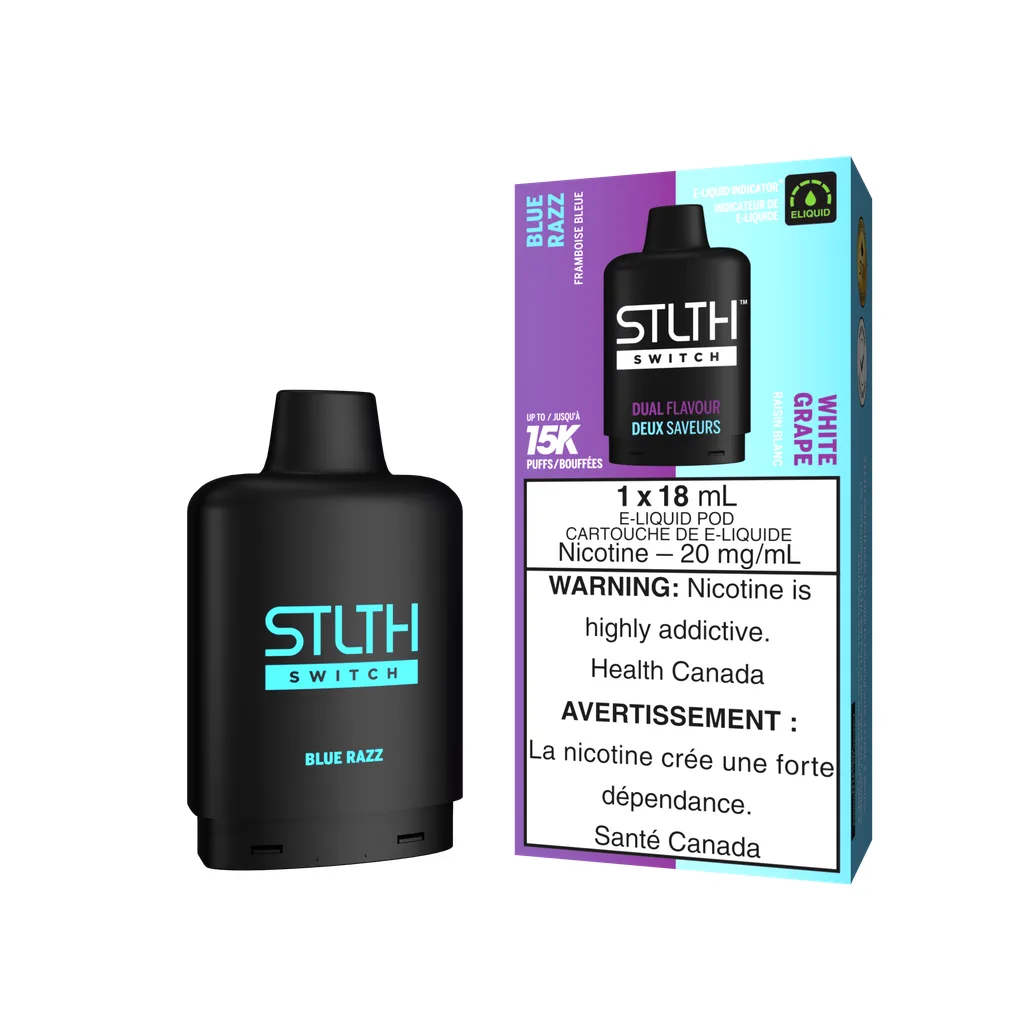 STLTH Switch 15k Pod Pack - Blue Razz and White Grape