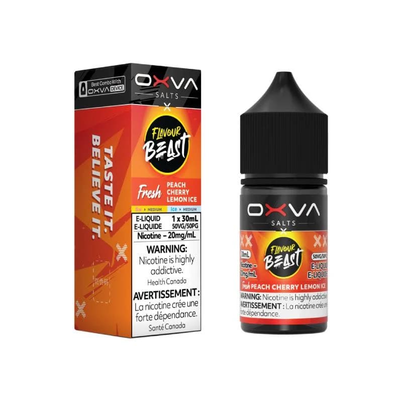 OXVA x Flavour Beast - Fresh Peach Cherry Lemon Ice 30ml Salt