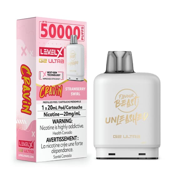 Level X Flavour Beast G2 Ultra 50K Pods Level X Flavour Beast Cravin’ G2 Ultra 50K - Strawberry Swirl