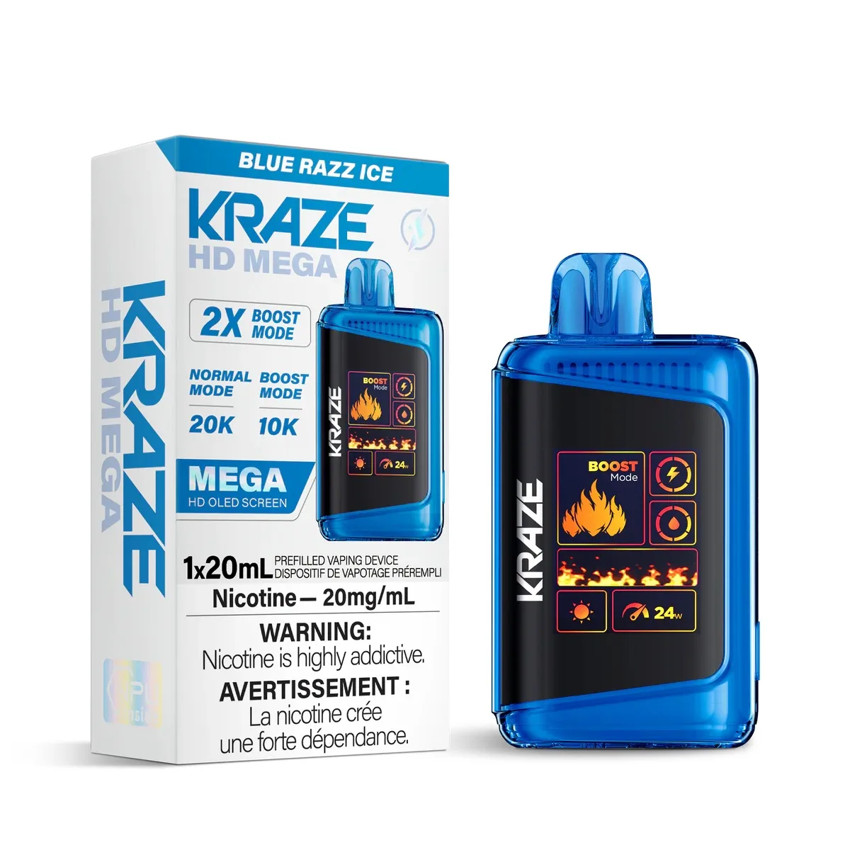 Kraze HD Mega 20K Kraze HD Mega - Blue Razz Ice