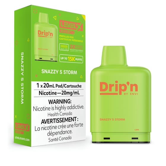 Level X Drip’n Boost 25K Pods Level X Drip'n Boost 25K Pod 20ml - Snazzy S Storm