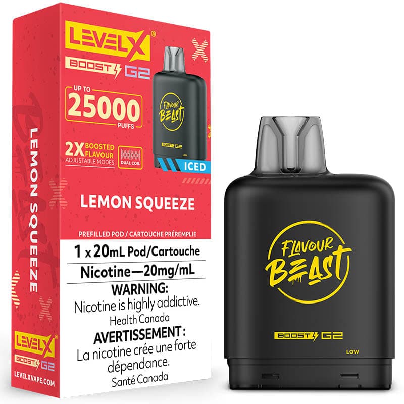 Level X Flavour Beast G2 Boost 25K Pods Level X Flavour Beast G2 Boost 25K Pod - Lemon Squeeze Iced