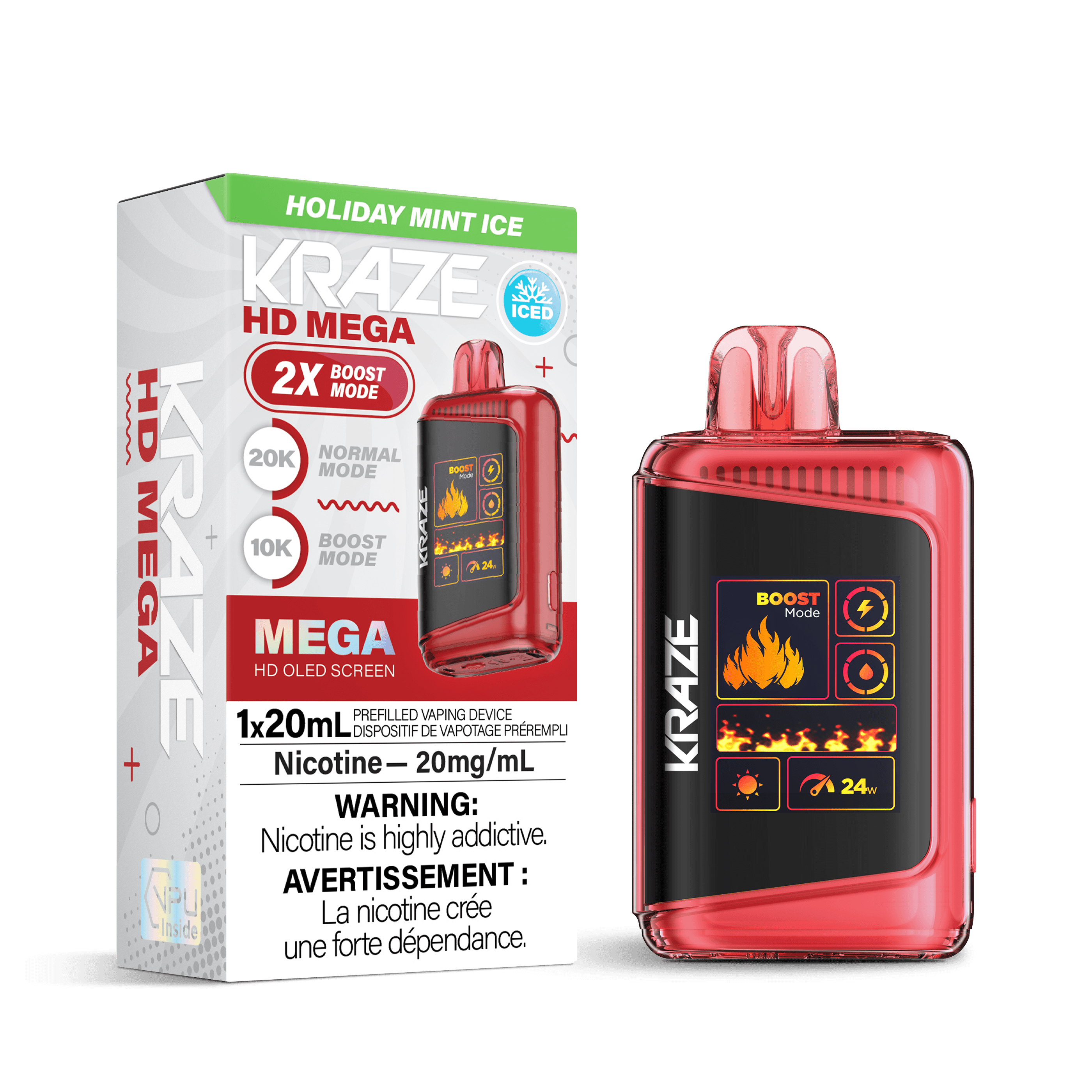 Kraze HD Mega 20K Kraze HD Mega - Holiday Mint Ice