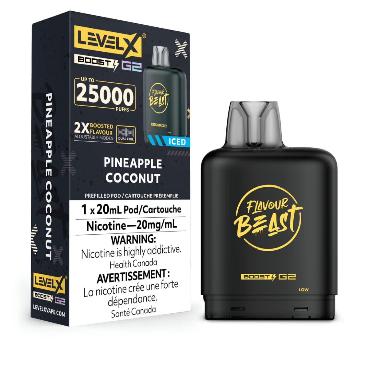 Level X Flavour Beast G2 Boost 25K Pods Level X Flavour Beast G2 Boost 25K Pod - Pineapple Coconut Iced
