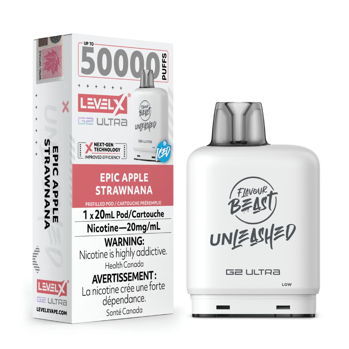 Level X Flavour Beast G2 Ultra 50K Pods Level X Flavour Beast Unleashed G2 Ultra 50k - Epic Apple Strawnana Iced