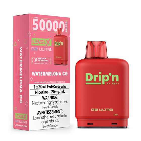 Level X Drip'n G2 Ultra 50K Pods Level X Drip'n G2 Ultra 50k - Watermelona CG