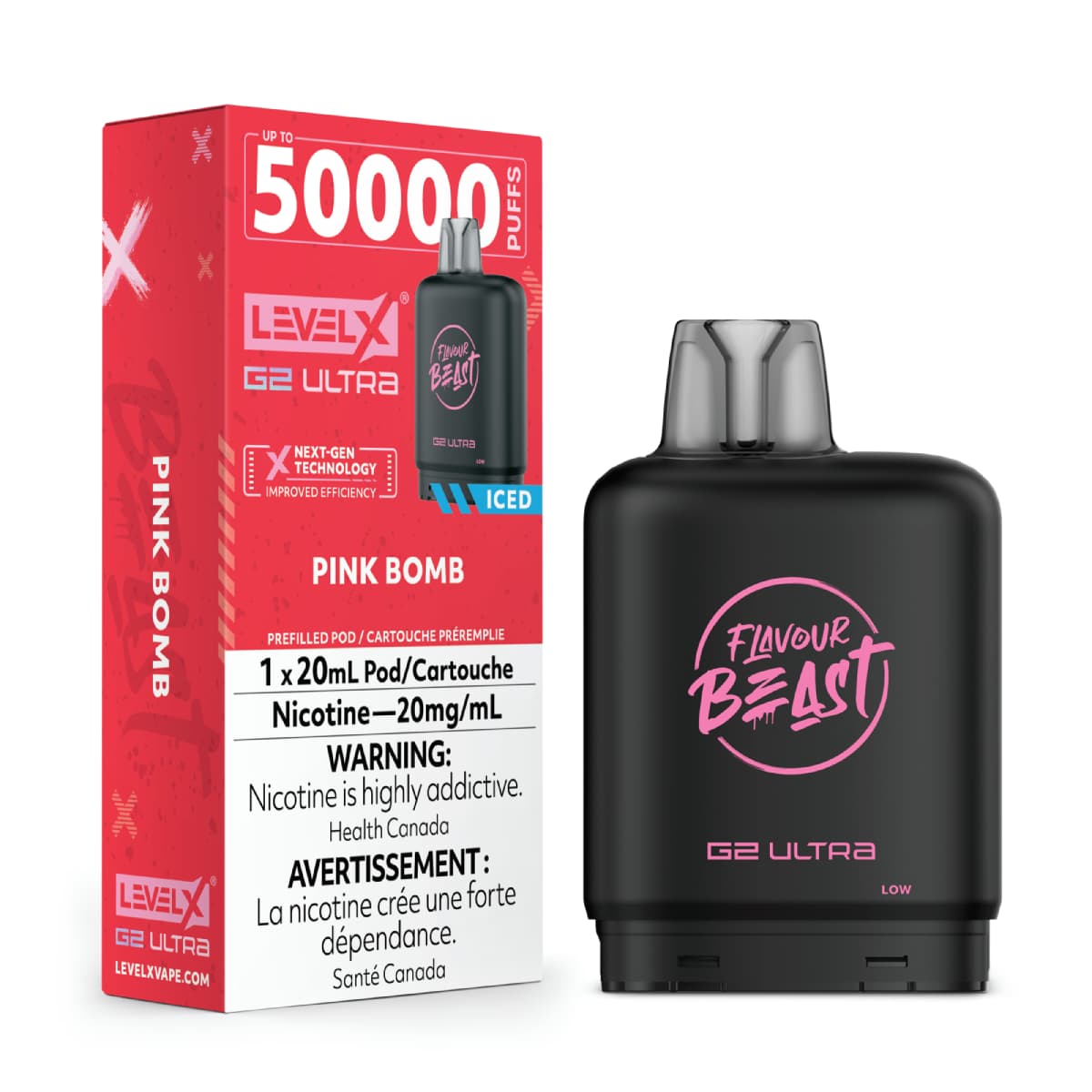 Level X Flavour Beast G2 Ultra 50K Pods Level X Flavour Beast G2 Ultra 50k - Pink Bomb Iced