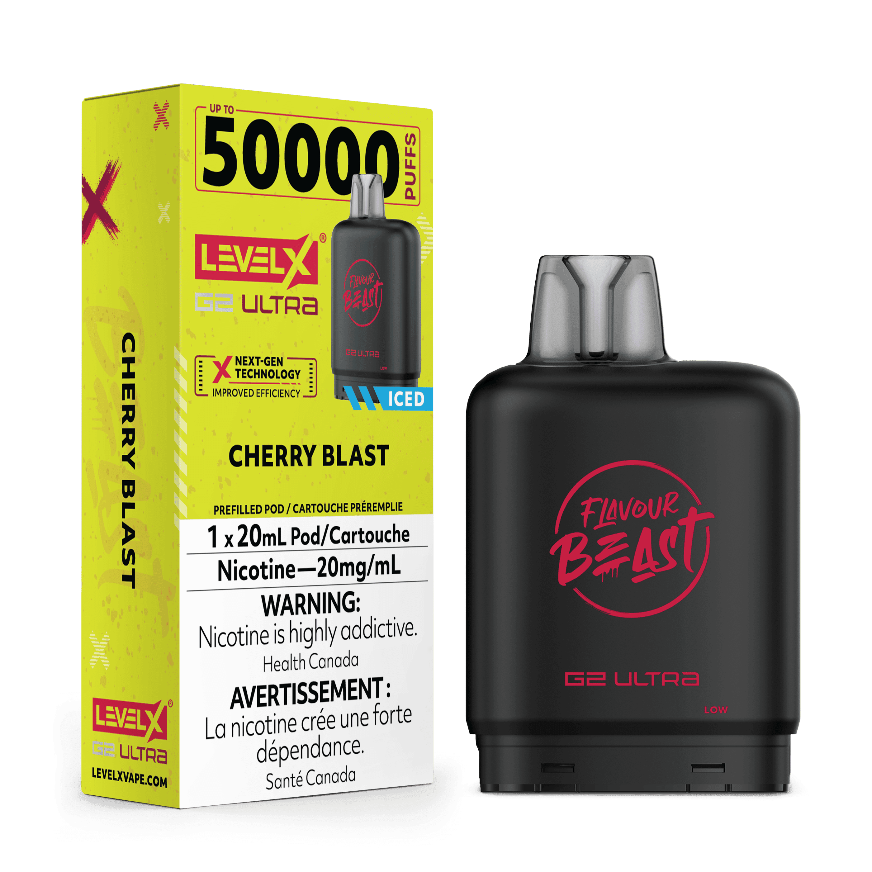 Level X Flavour Beast G2 Ultra 50K Pods Level X Flavour Beast G2 Ultra 50k - Cherry Blast Iced