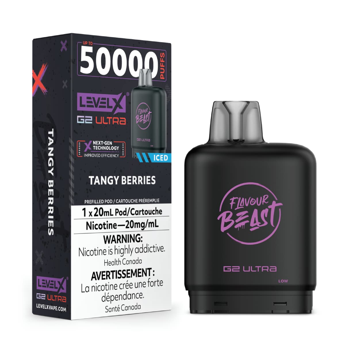 Level X Flavour Beast G2 Ultra 50K Pods Level X Flavour Beast G2 Ultra 50k - Tangy Berries Iced