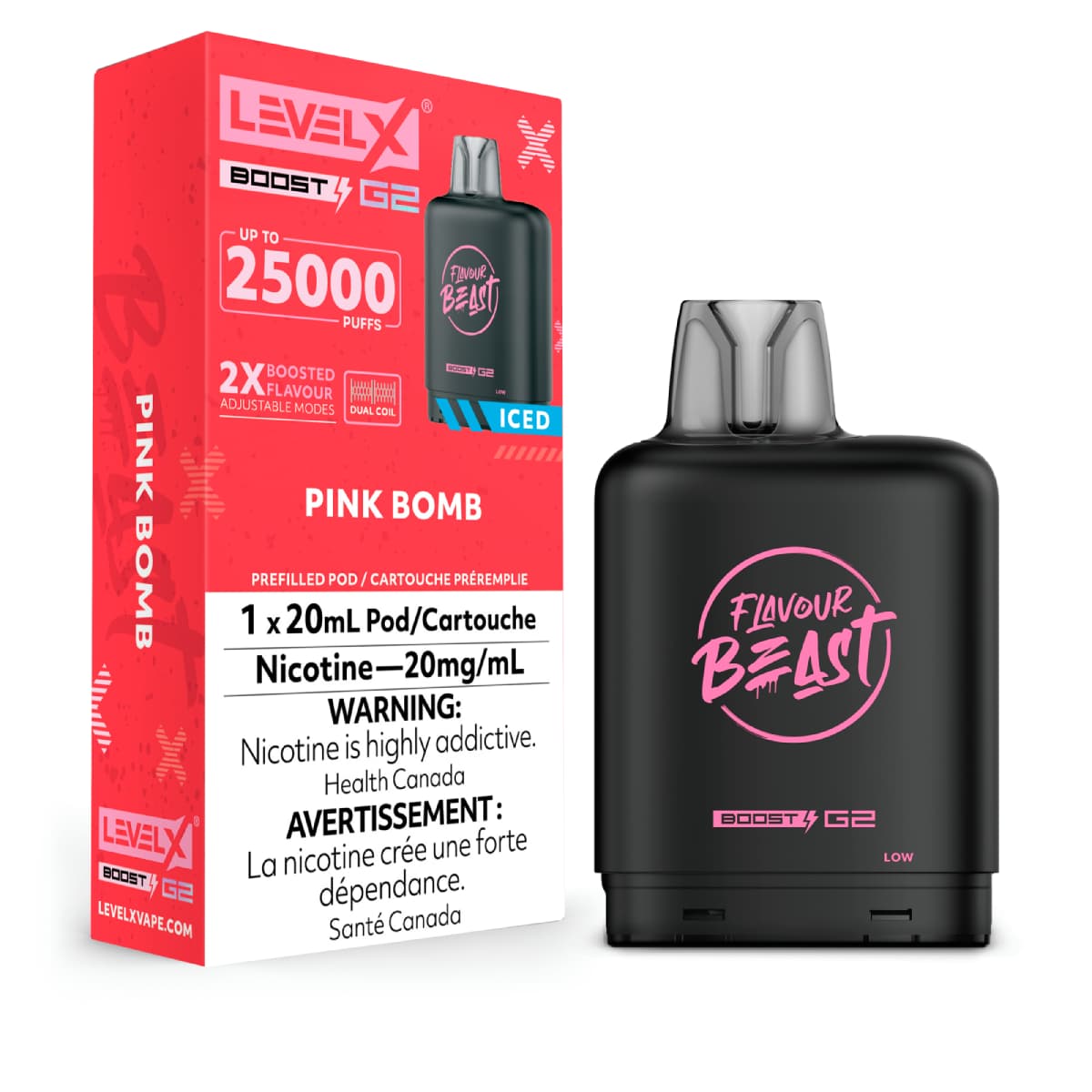 Level X Flavour Beast G2 Boost 25K Pods Level X Flavour Beast G2 Boost 25K Pod - Pink Bomb Iced