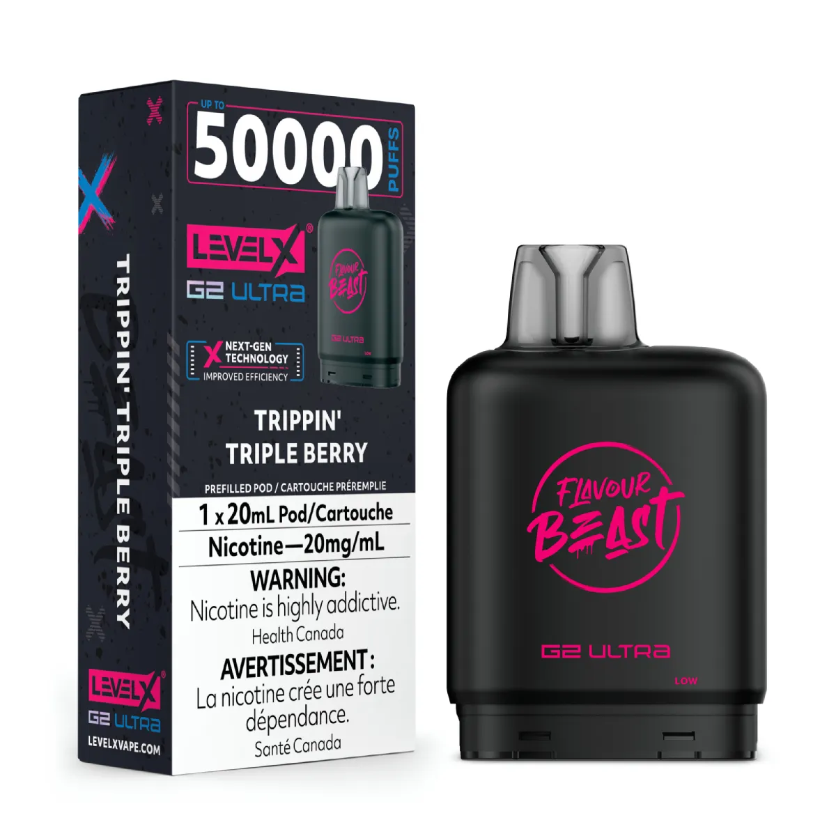 Level X Flavour Beast G2 Ultra 50K Pods Level X Flavour Beast G2 Ultra 50k - Trippin' Triple Berry