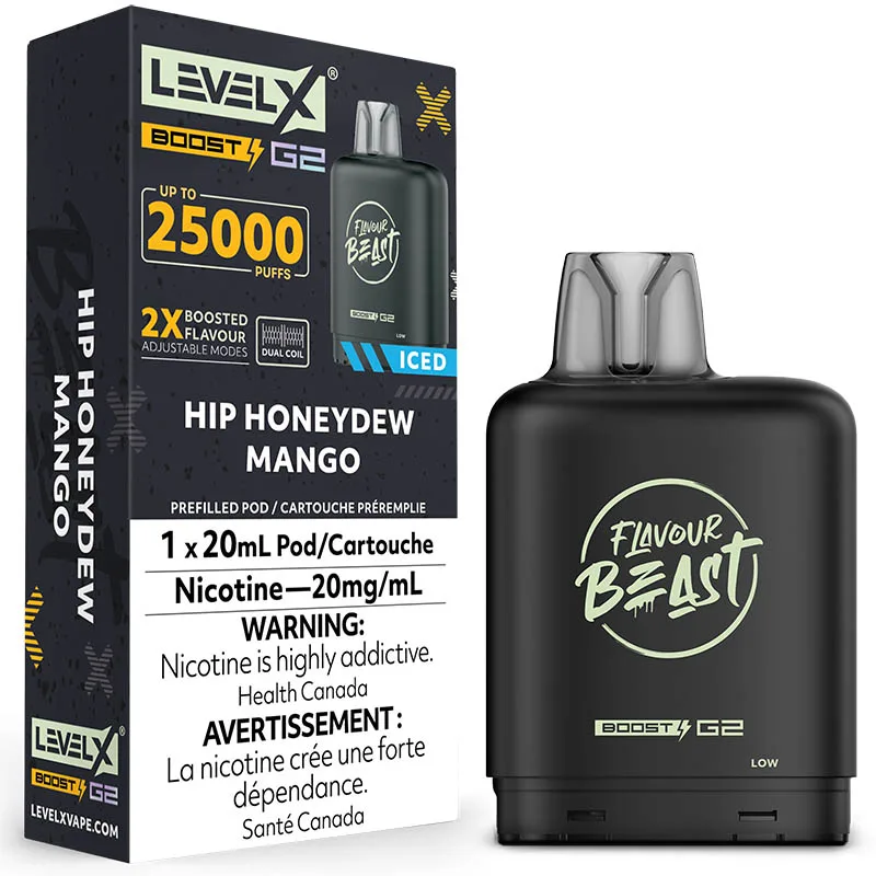 Level X Flavour Beast G2 Boost 25K Pods Level X Flavour Beast G2 Boost 25K Pod - Hip Honeydew Mango Iced