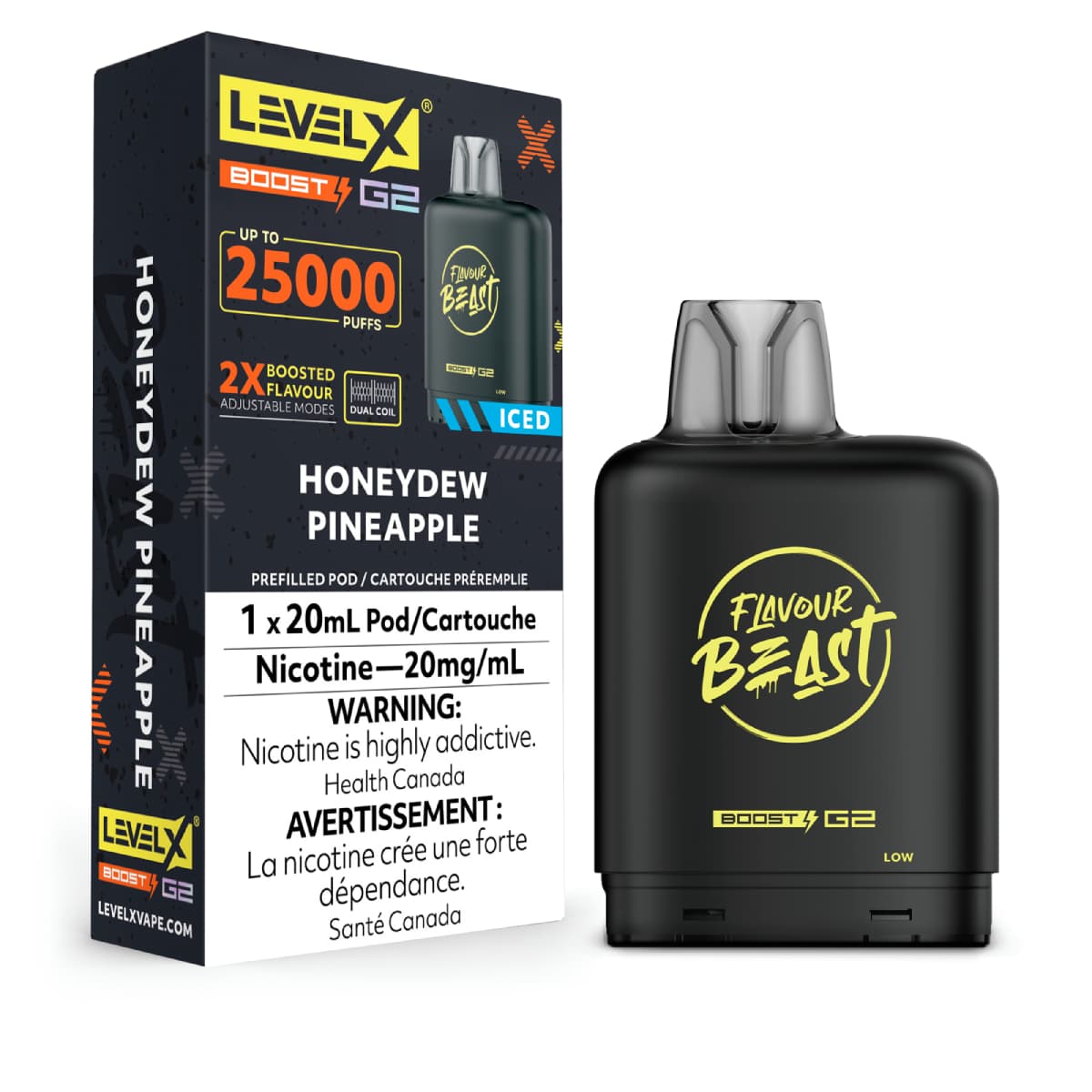 Level X Flavour Beast G2 Boost 25K Pods Level X Flavour Beast G2 Boost 25K Pod - Honeydew Pineapple Iced