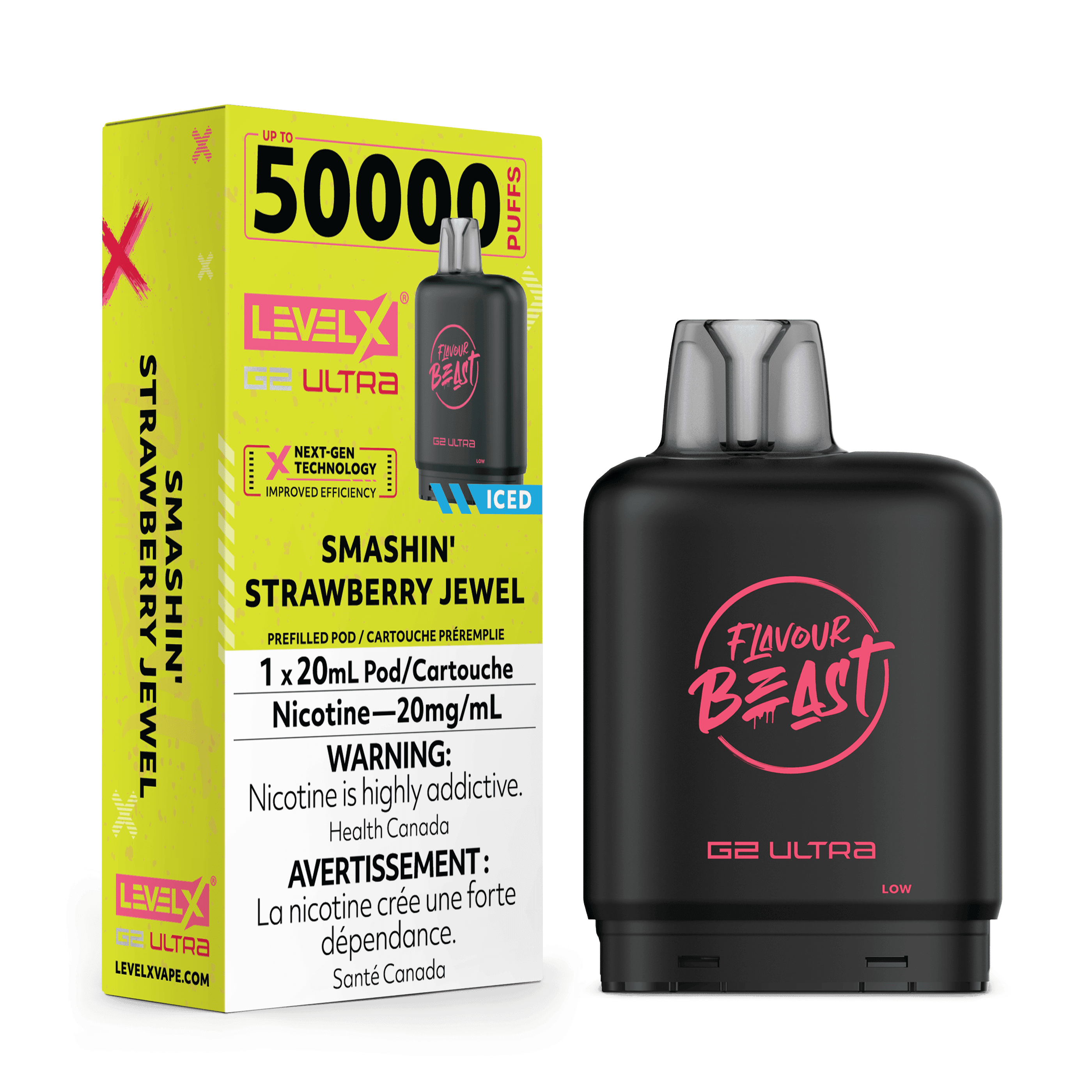 Level X Flavour Beast G2 Ultra 50K Pods Level X Flavour Beast G2 Ultra 50k - Smashin' Strawberry Jewel Iced