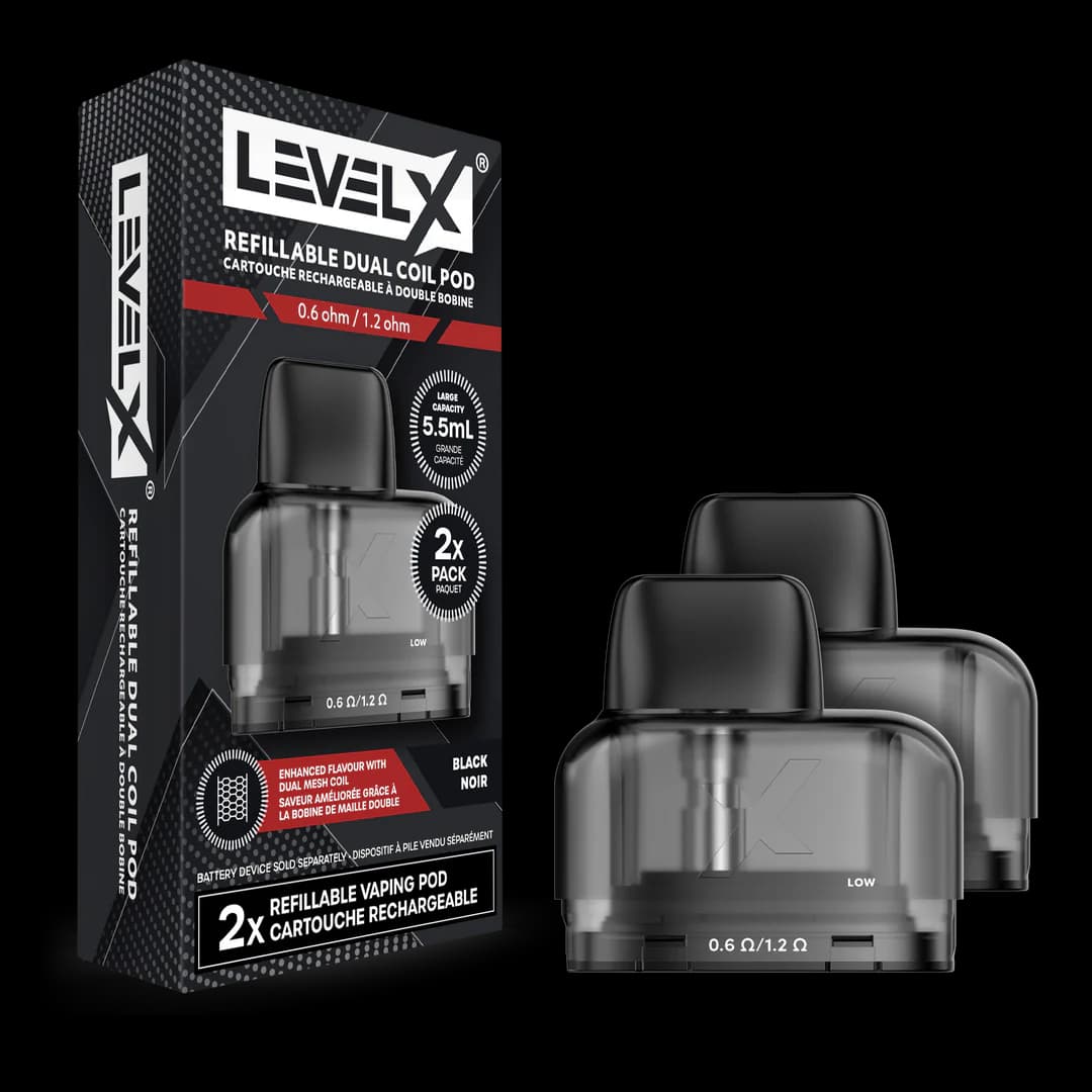 Replacement Pods Level X Refillable Dual Coil Pod 2/Pk