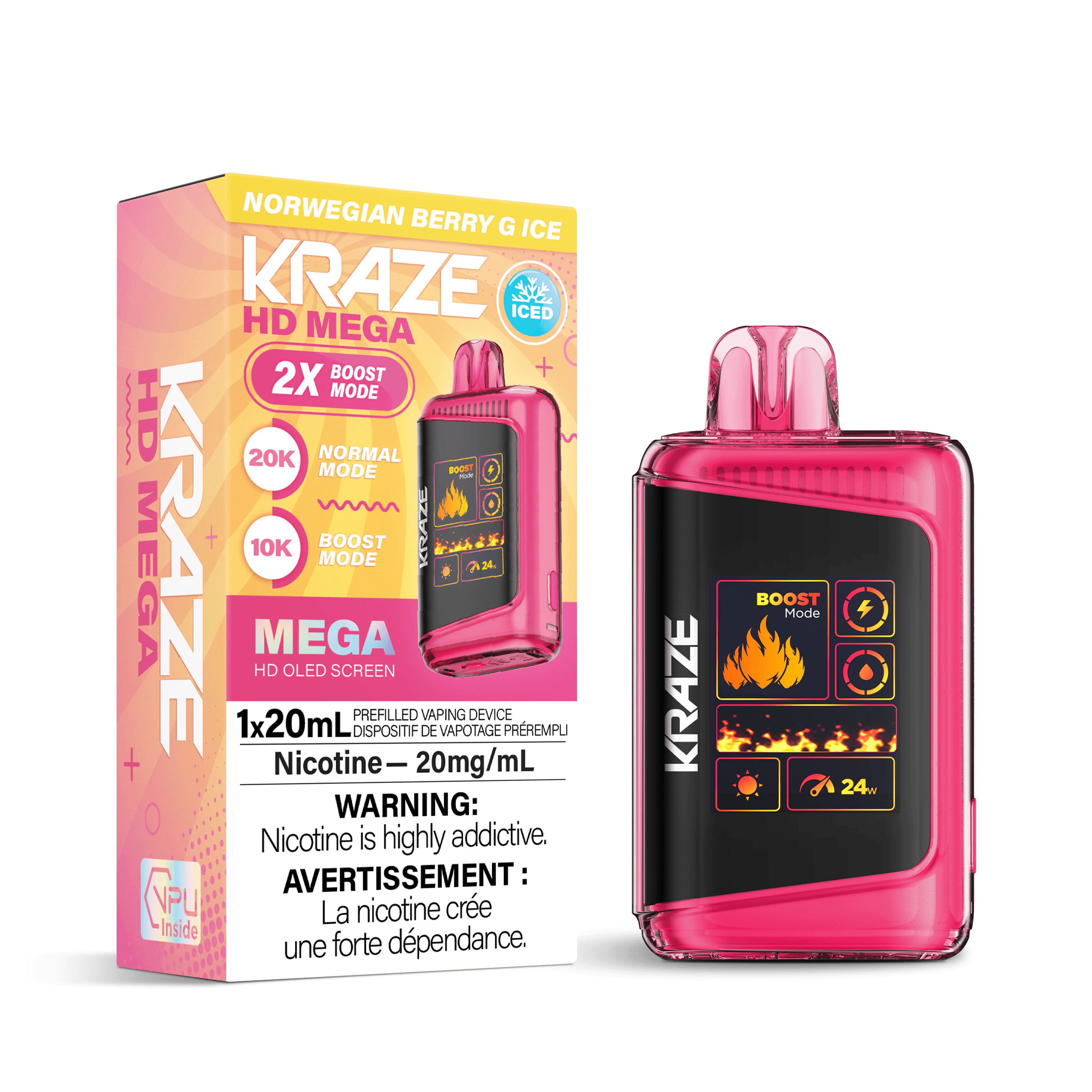 Kraze HD Mega 20K Kraze HD Mega - Norwegian Berry G Ice