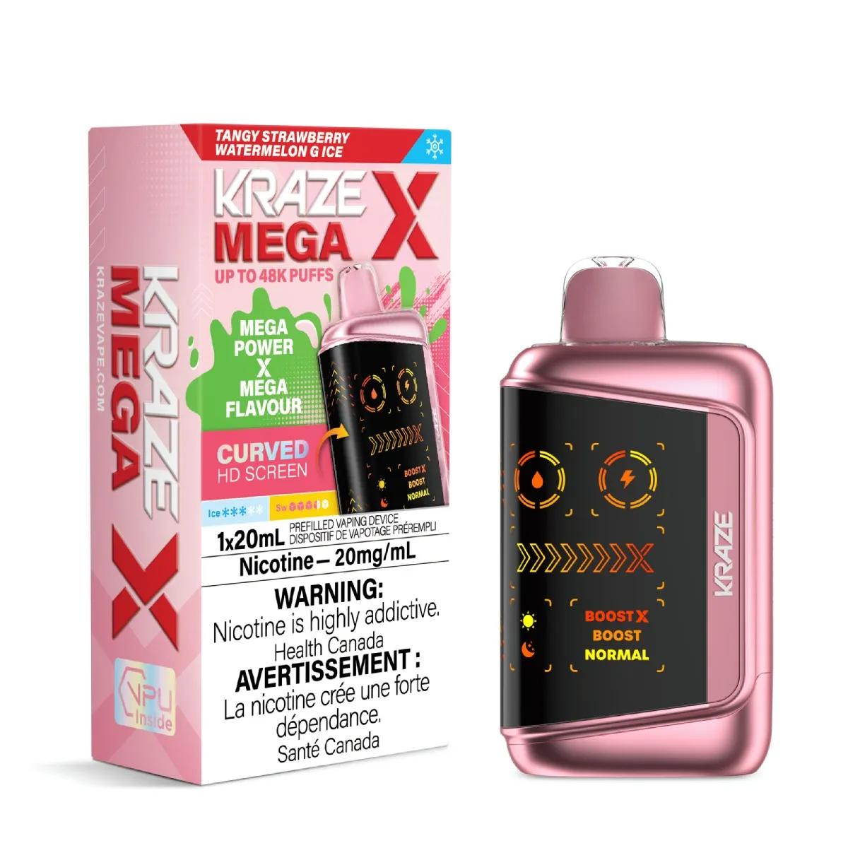 KRAZE Mega X 48K KRAZE Mega X - Tangy Strawberry Watermelon G Ice