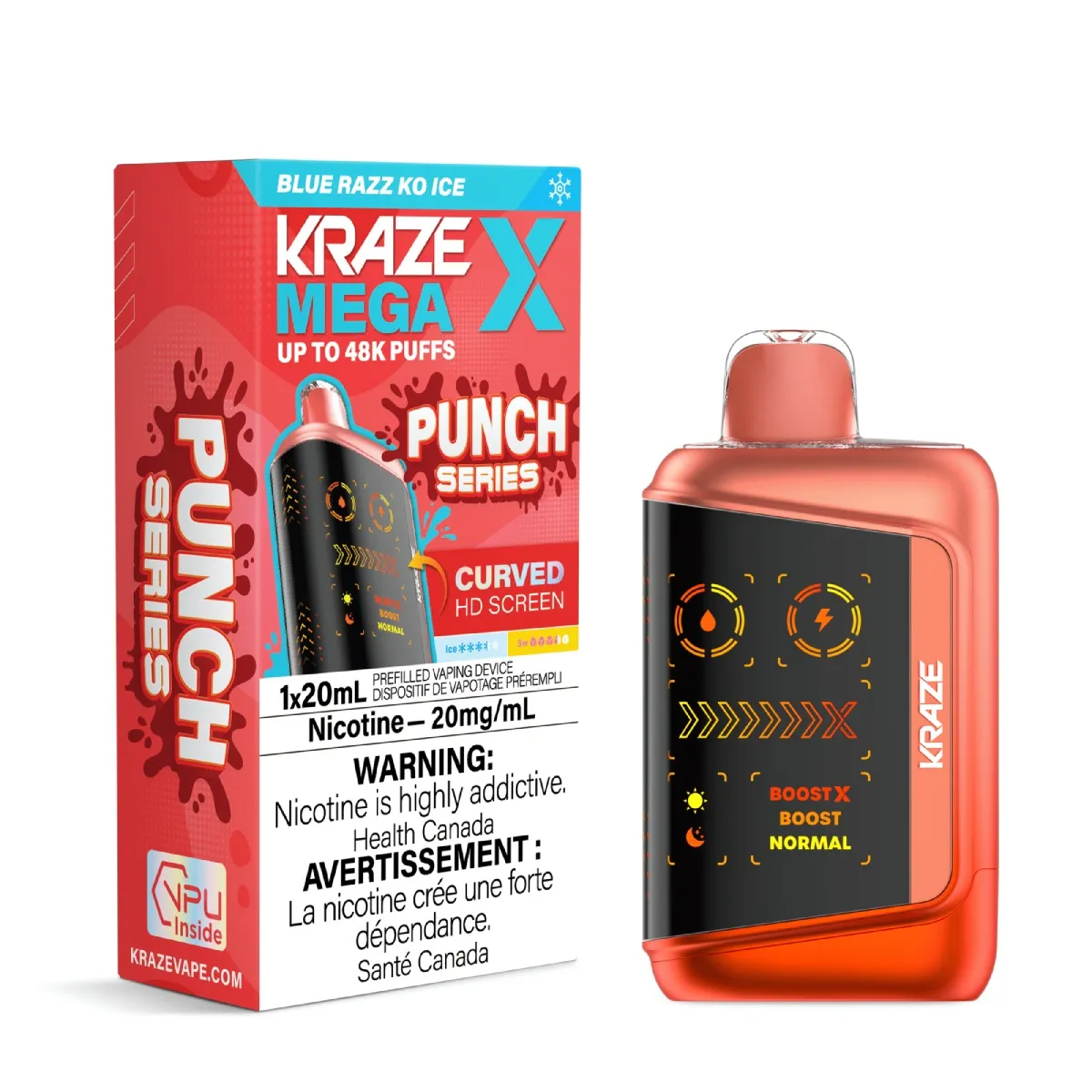KRAZE Mega X 48K KRAZE Mega X Punch Series - Blue Razz KO Ice
