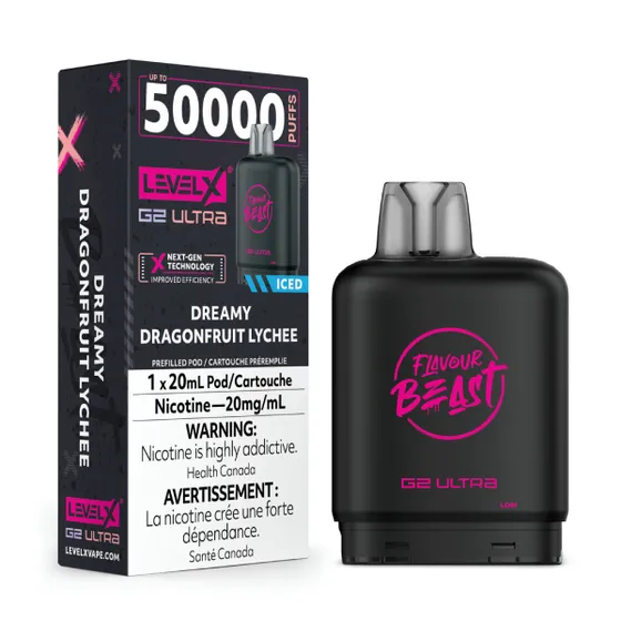 Level X Flavour Beast G2 Ultra 50K Pods Level X Flavour Beast G2 Ultra 50K - Dreamy Dragonfruit Lychee Iced